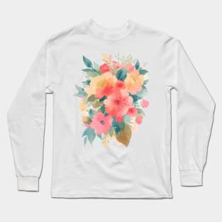 Watercolor Floral - Flowers Long Sleeve T-Shirt